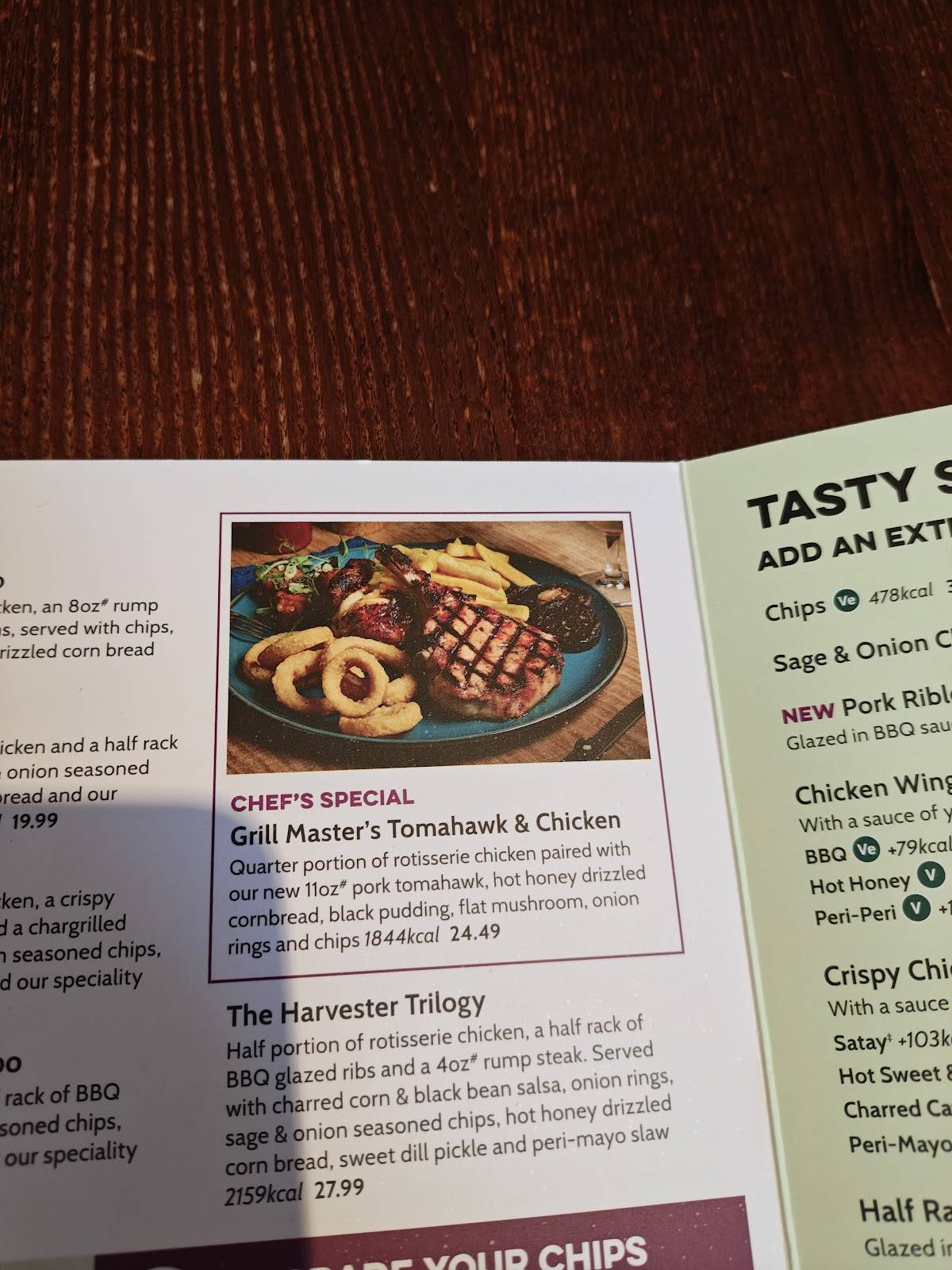 Harvester Navigation Inn Enfield меню