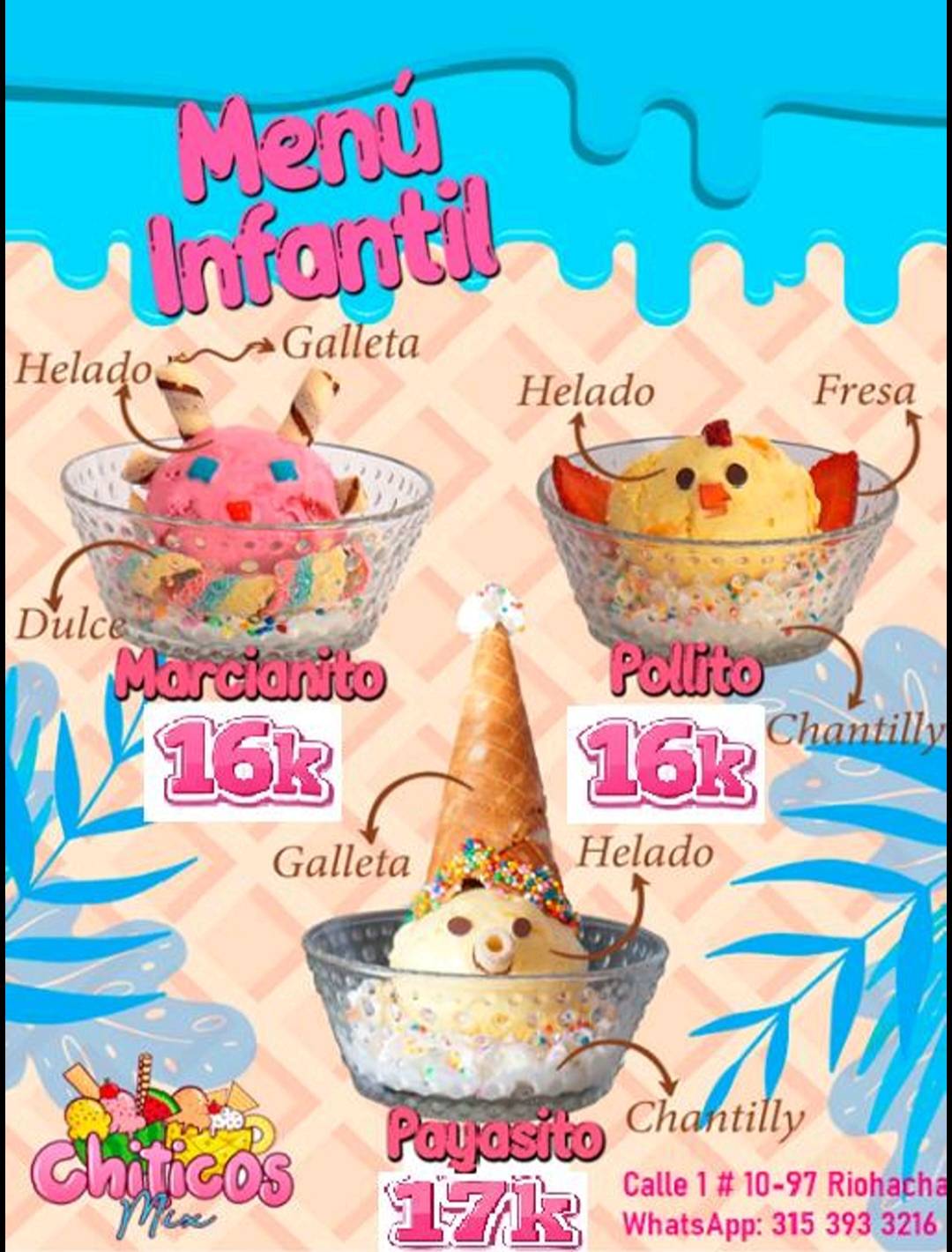 Heladería y Frutería Chiticos Mix меню