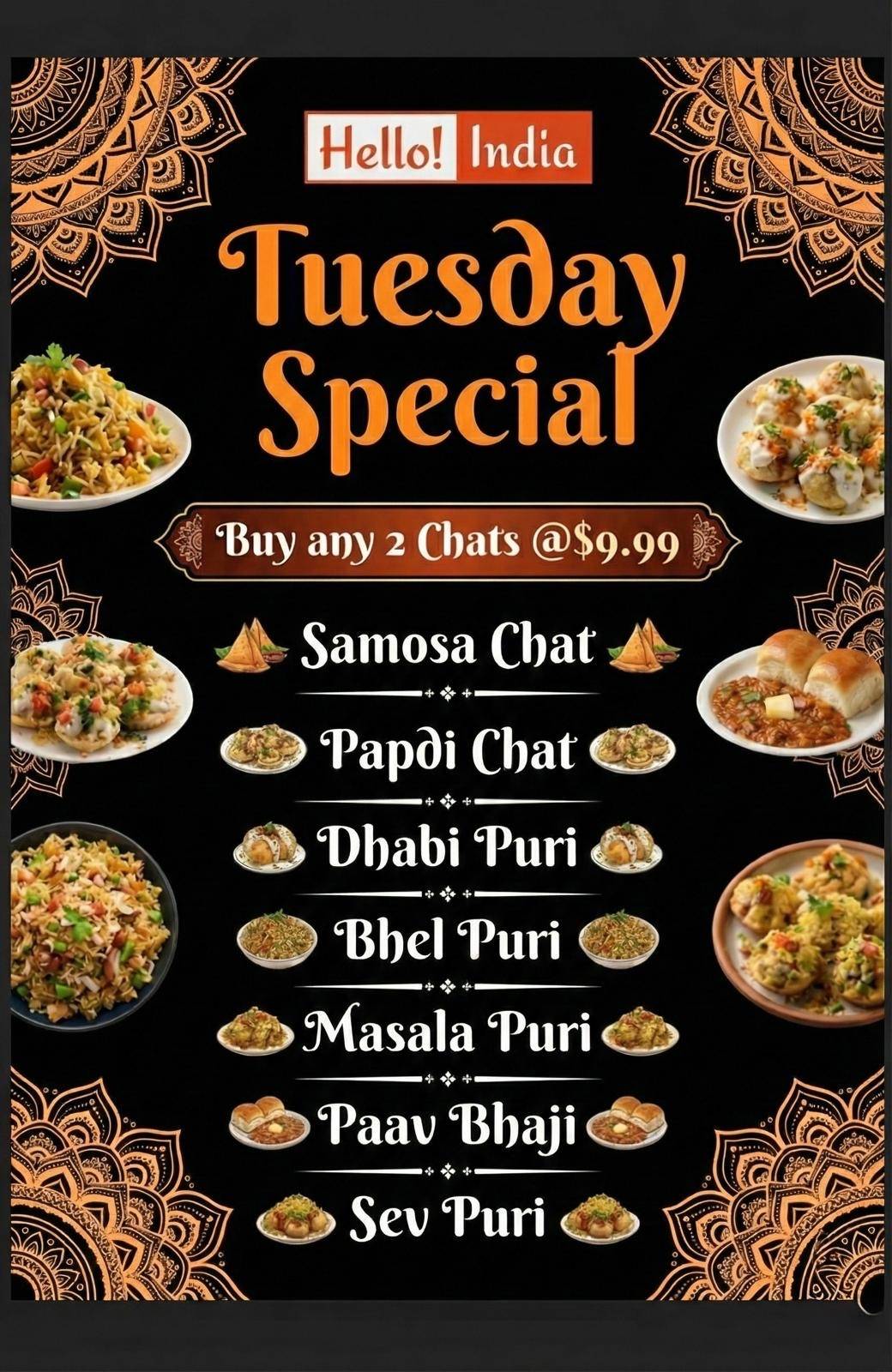 Hello! India ( Cafe, Banquet & Halal Meat) меню