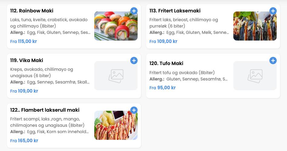Helt Rått Sushi меню