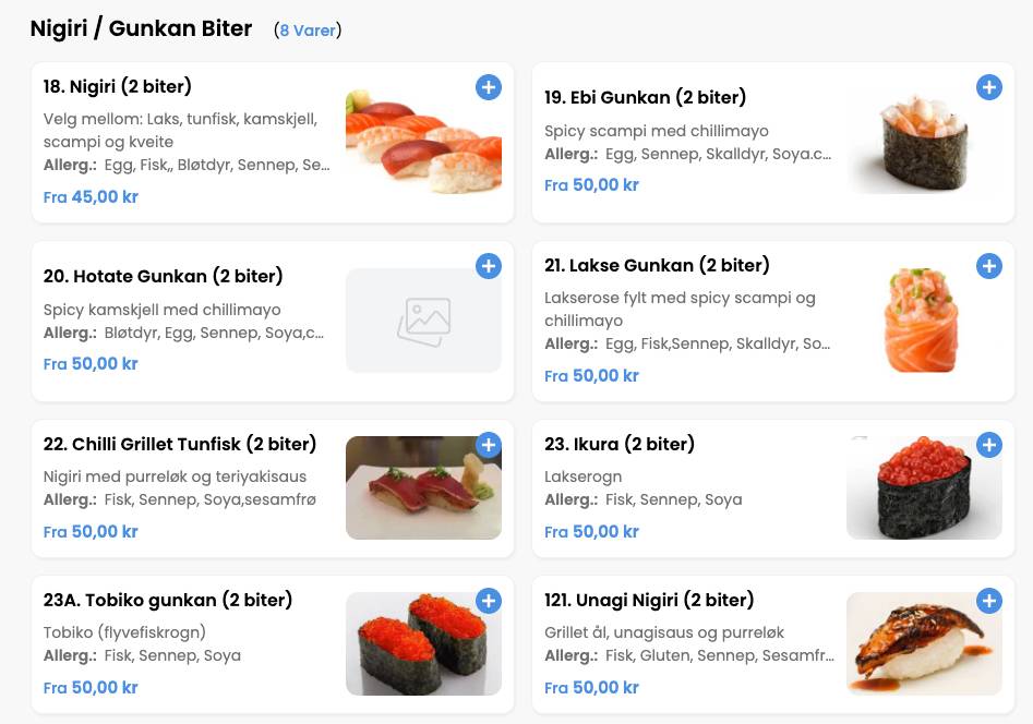 Helt Rått Sushi меню