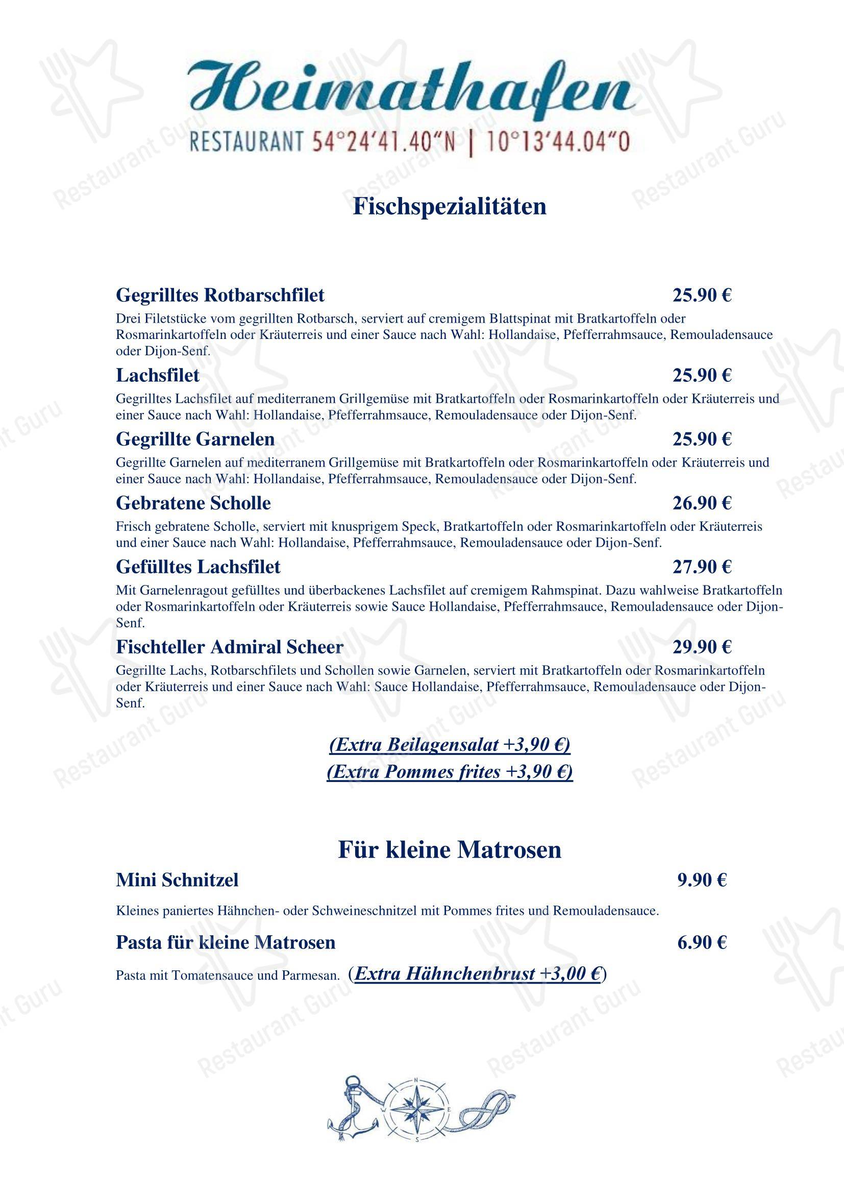 Hotel Admiral Scheer, Restaurant Heimathafen в Лабём - Меню напитков