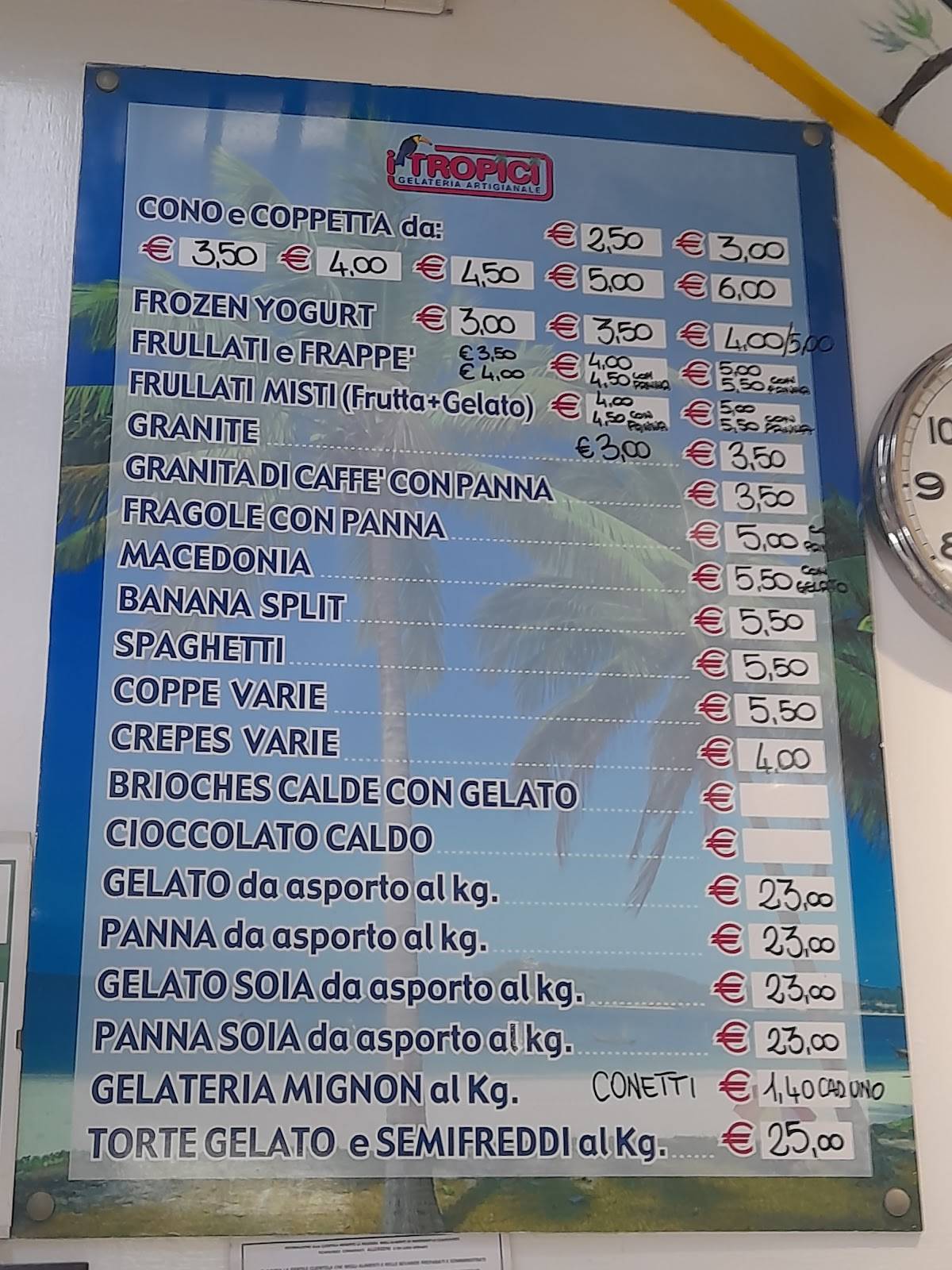 I-Tropici Ice Cream меню
