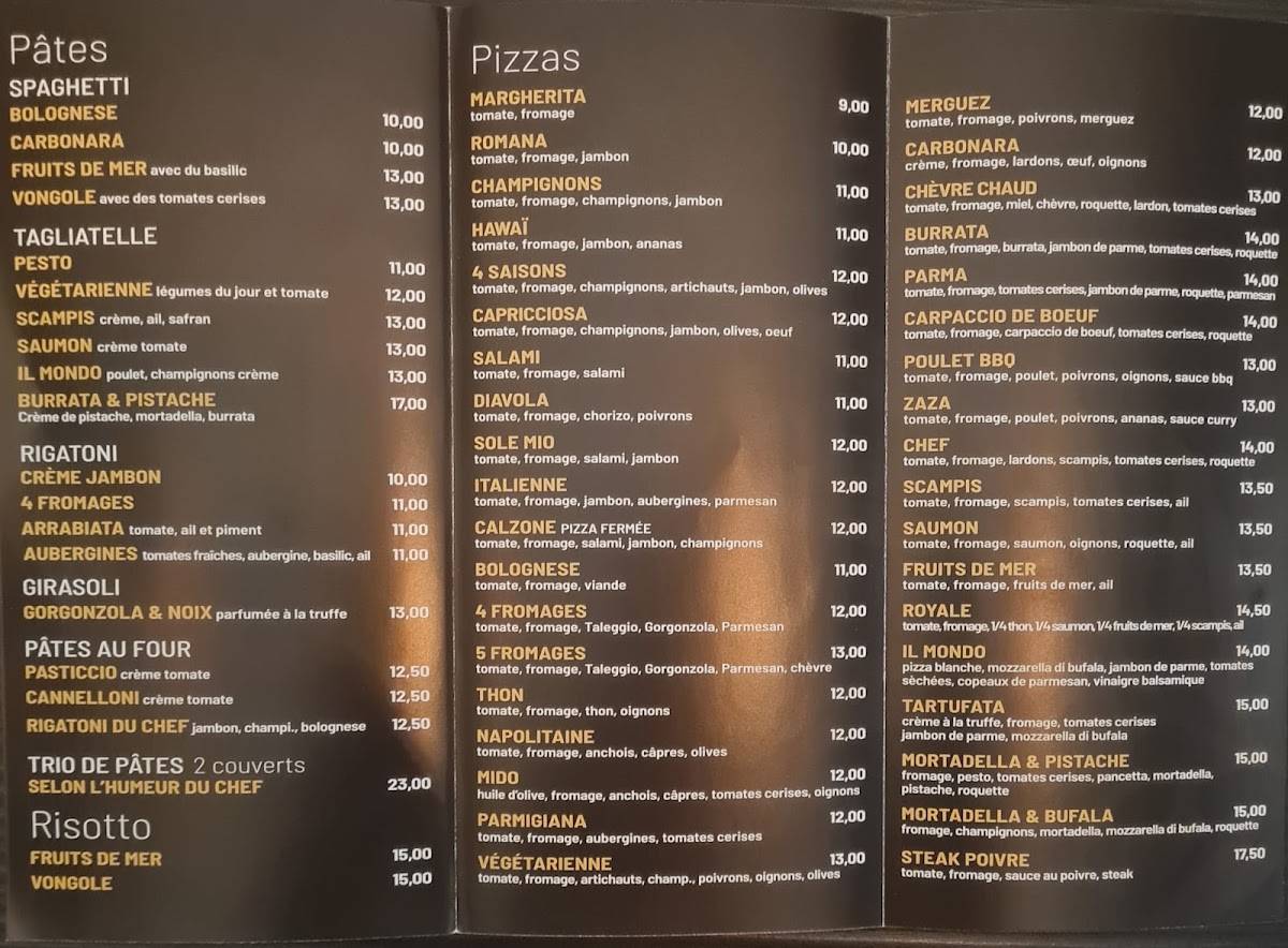 IL MONDO меню