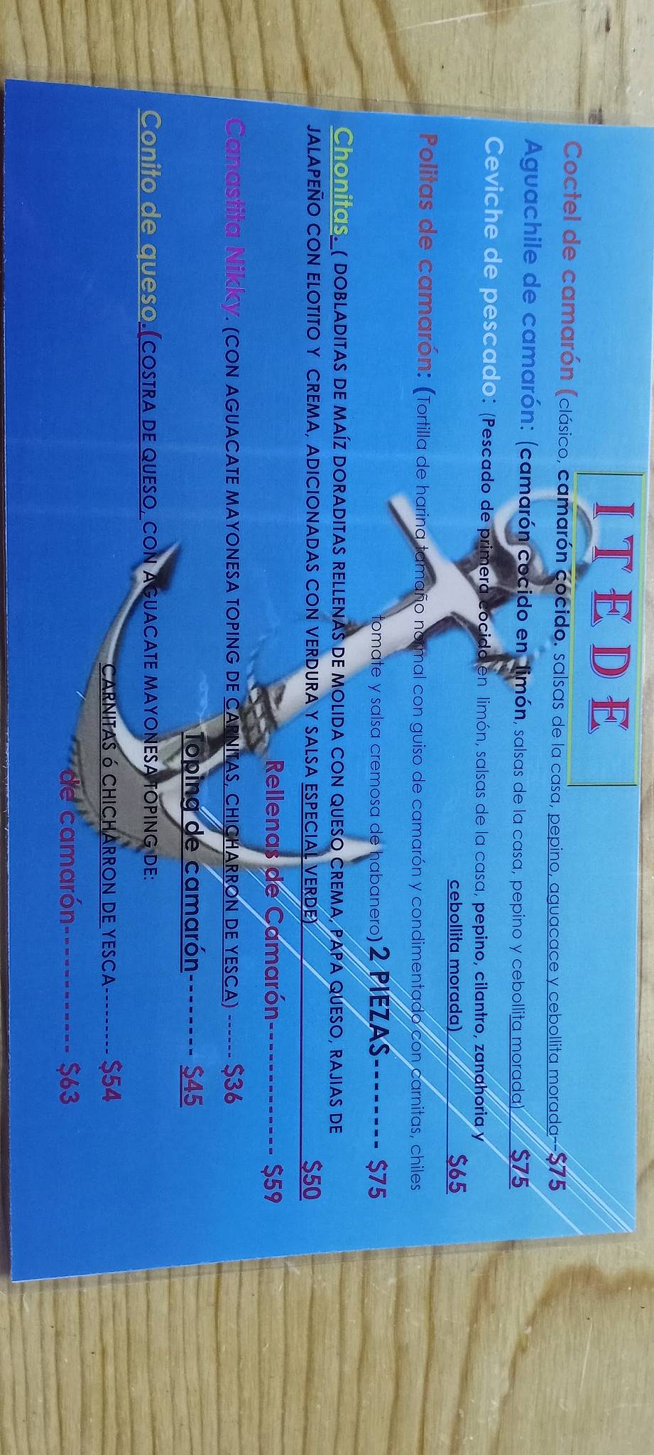 ITEDE меню