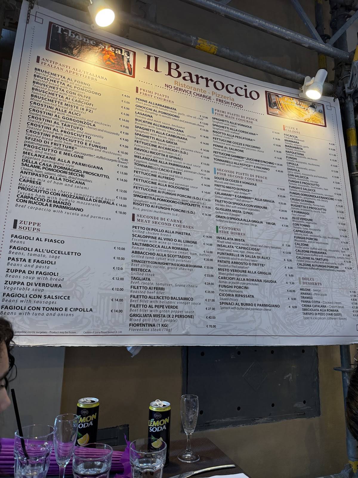 Il Barroccio Roma меню