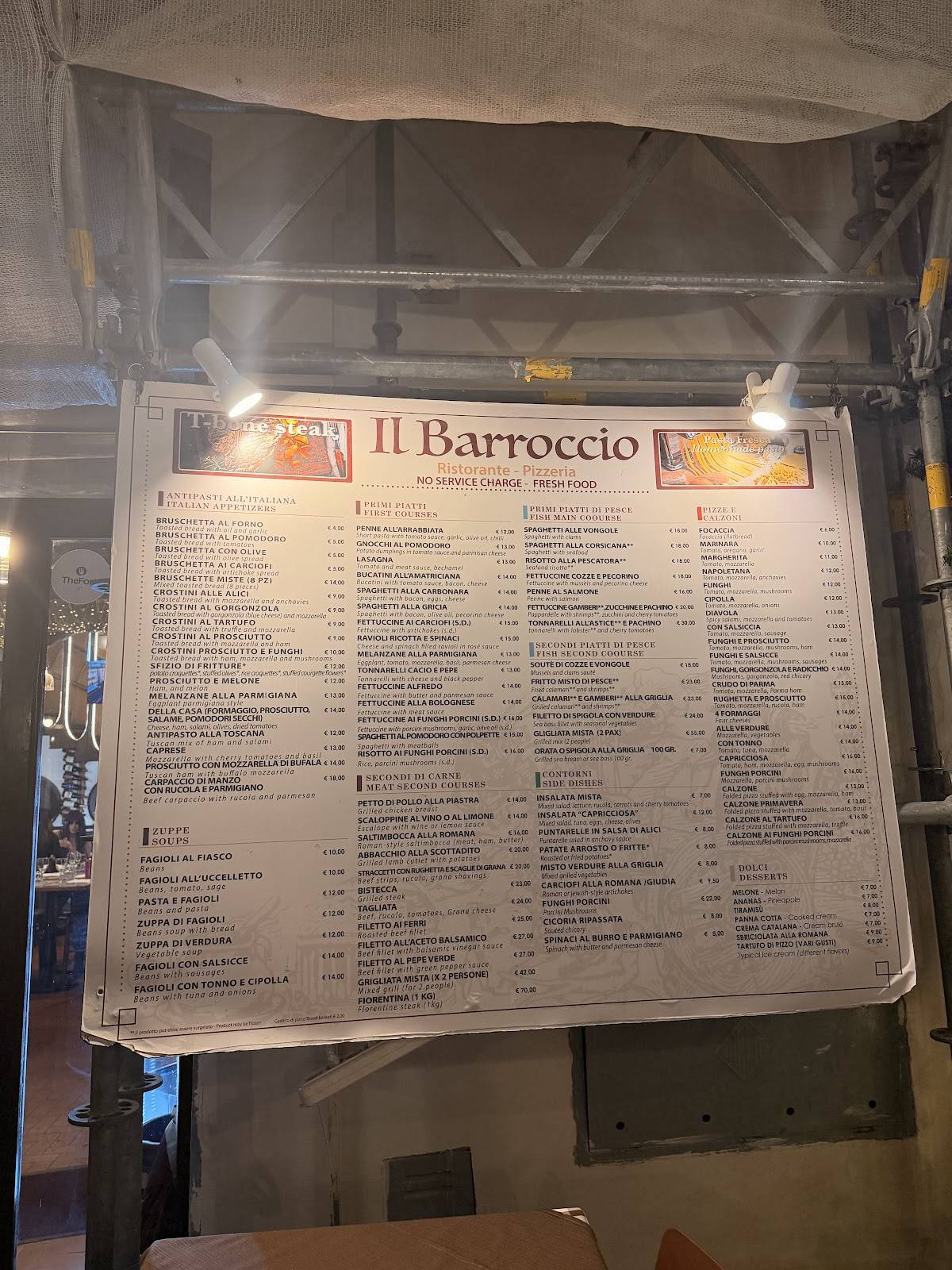 Il Barroccio Roma меню