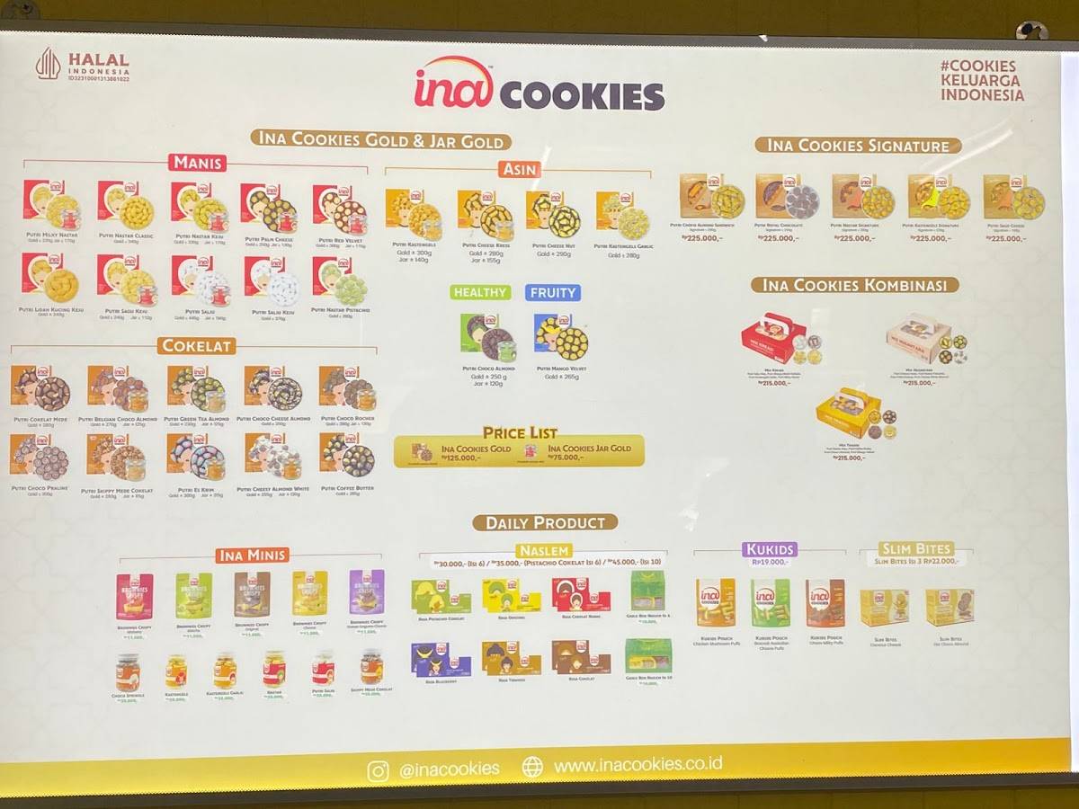 Ina Cookies Kuningan меню