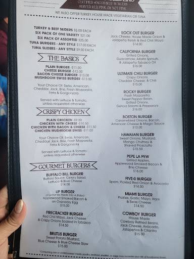 Jack Rabbit's Burgers, Wings and Things меню