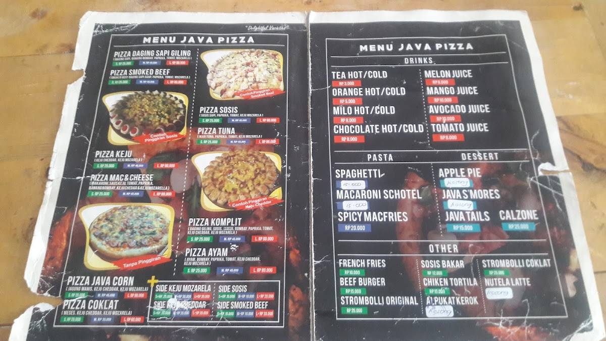 Java Shop Pizza меню