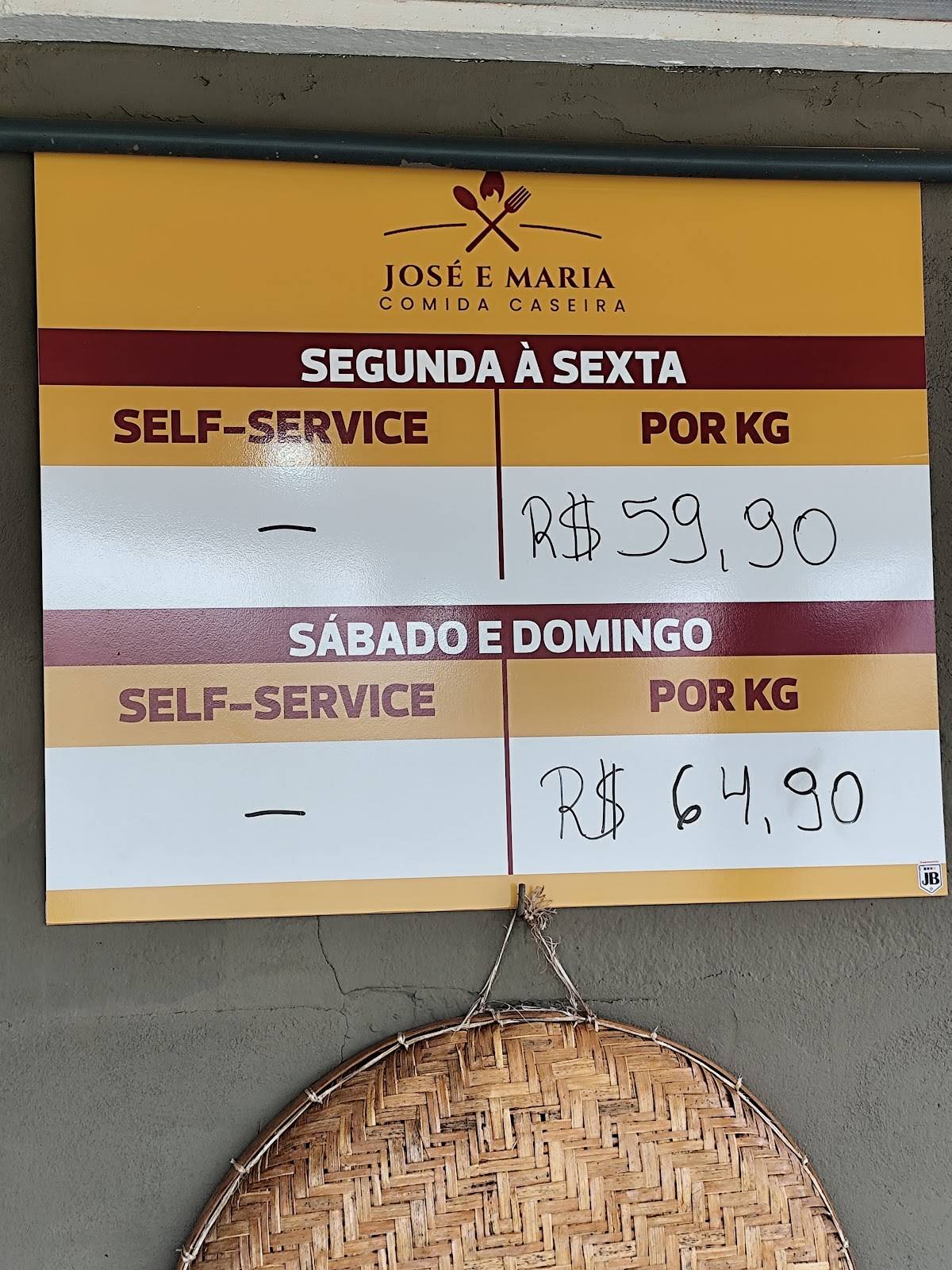 José e Maria Comida Caseira меню