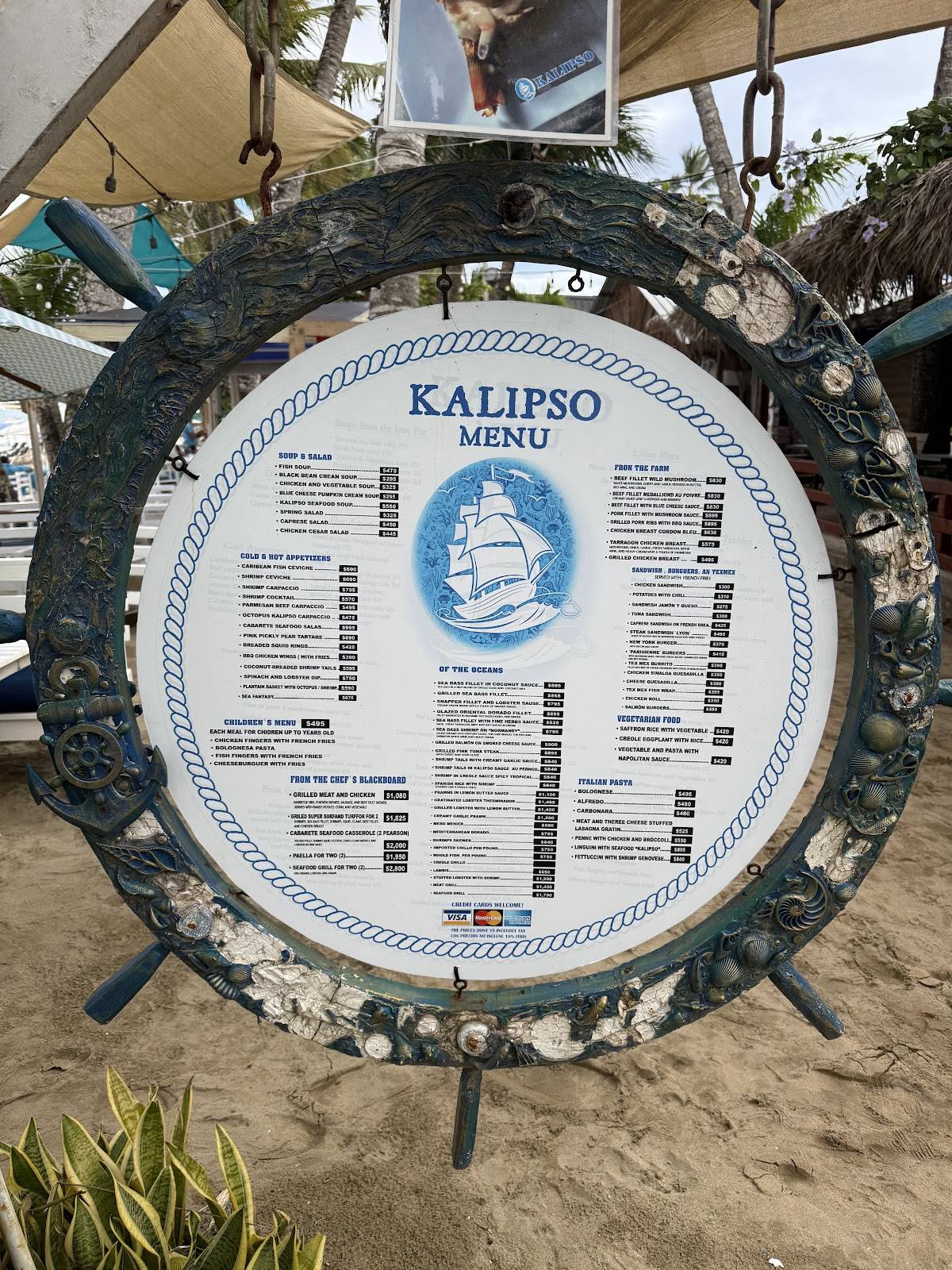 Kalypso Restaurant Beach Club 5* меню