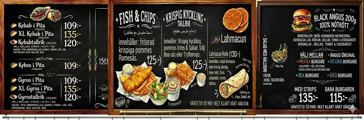 Kebabben På Larmgatan Ab меню