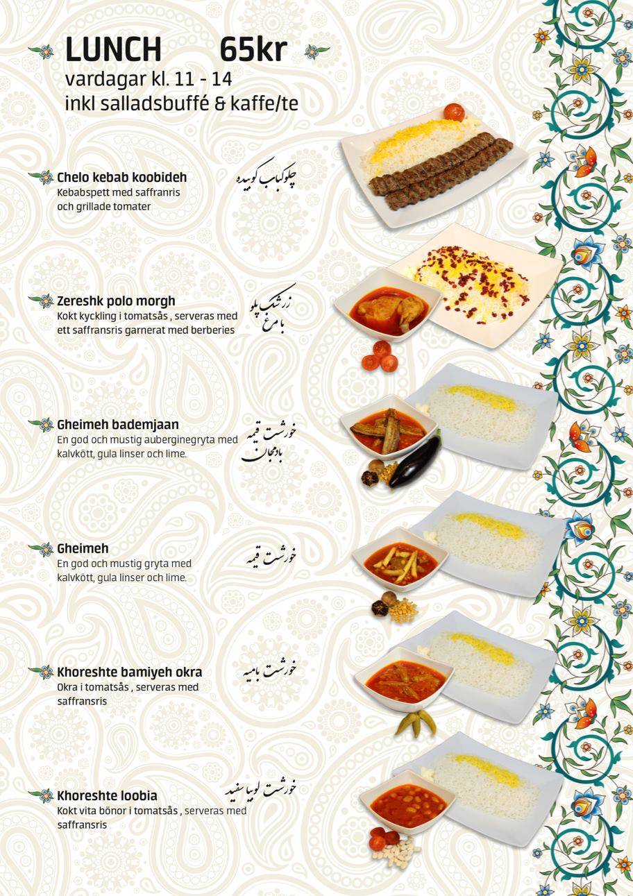 Restaurang Tehran меню