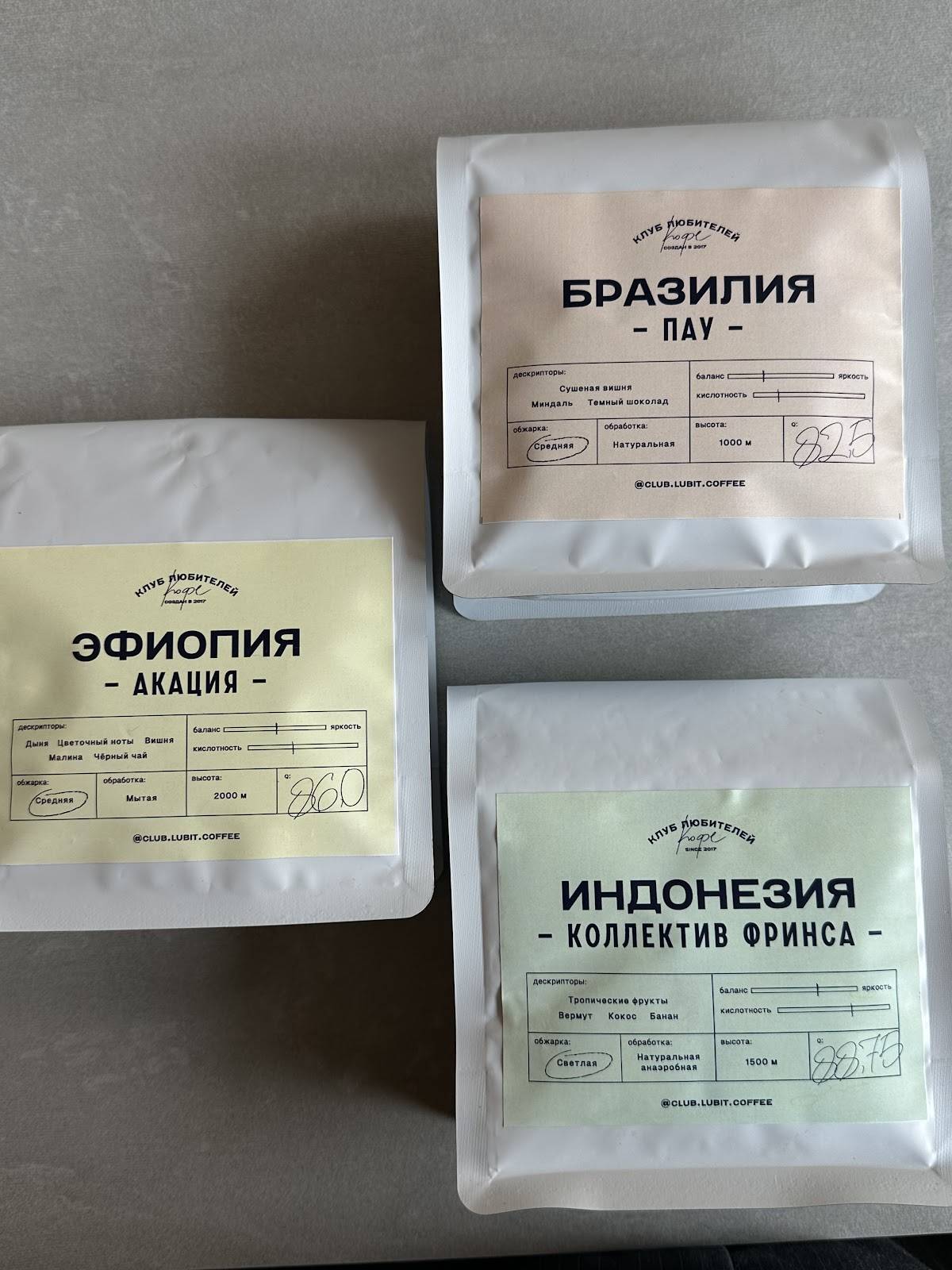 Клуб любителей кофе меню