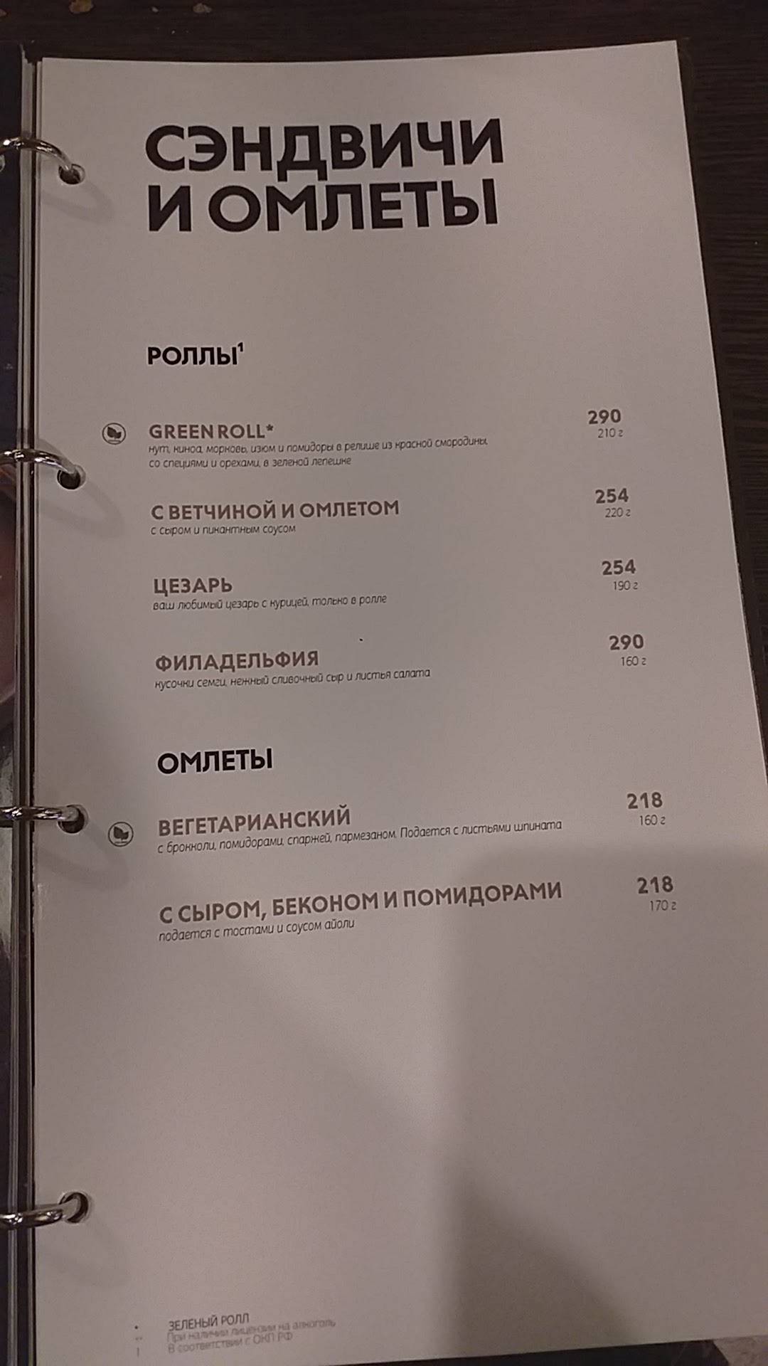 Шоколадница меню