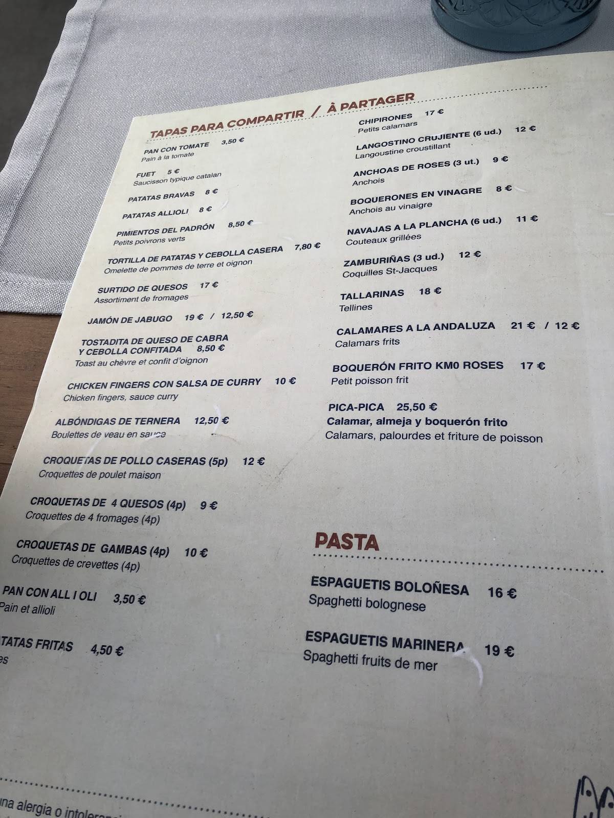 L‘ Escalam Restaurant Bar меню
