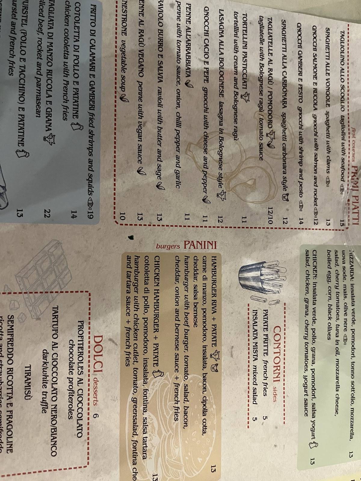 L'Altra Riva меню
