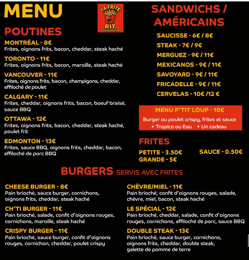 La Frite Rit меню