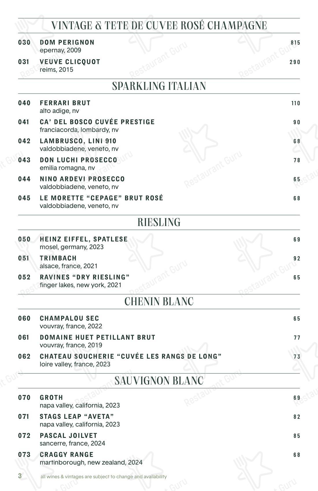 Lunch Menu паба и бара Legami в Чарлстоне