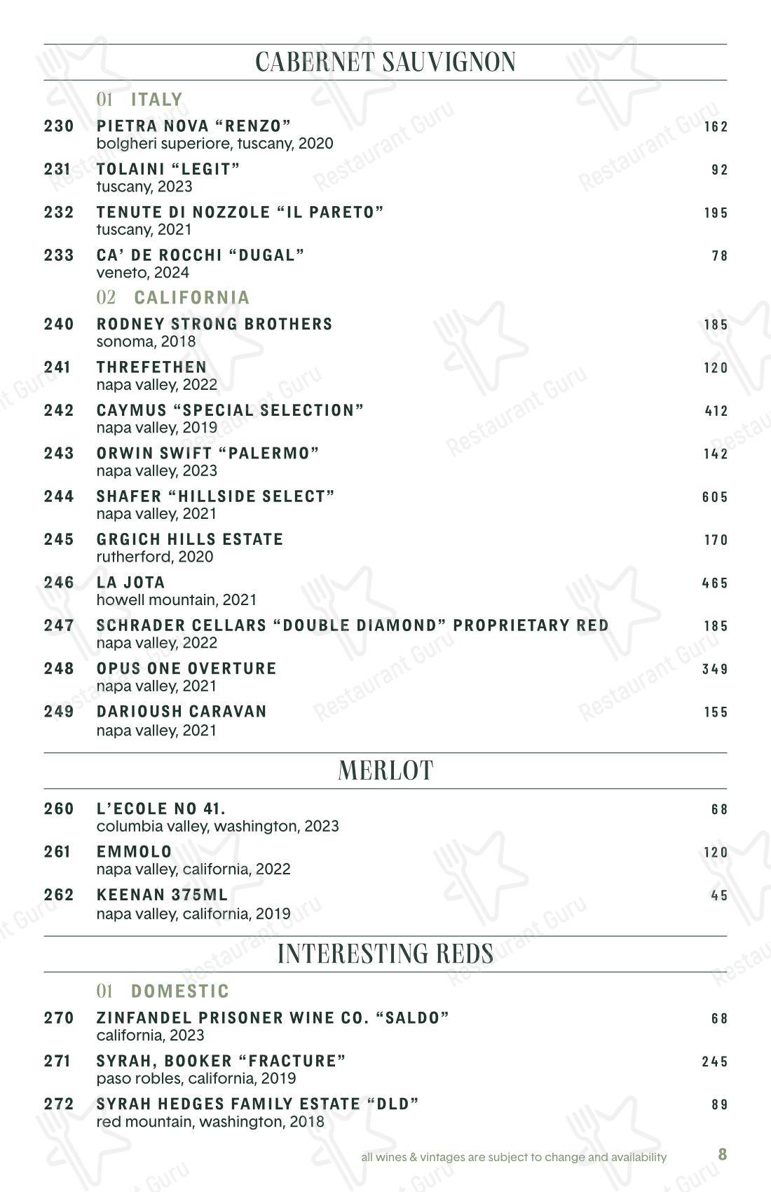Lunch Menu паба и бара Legami