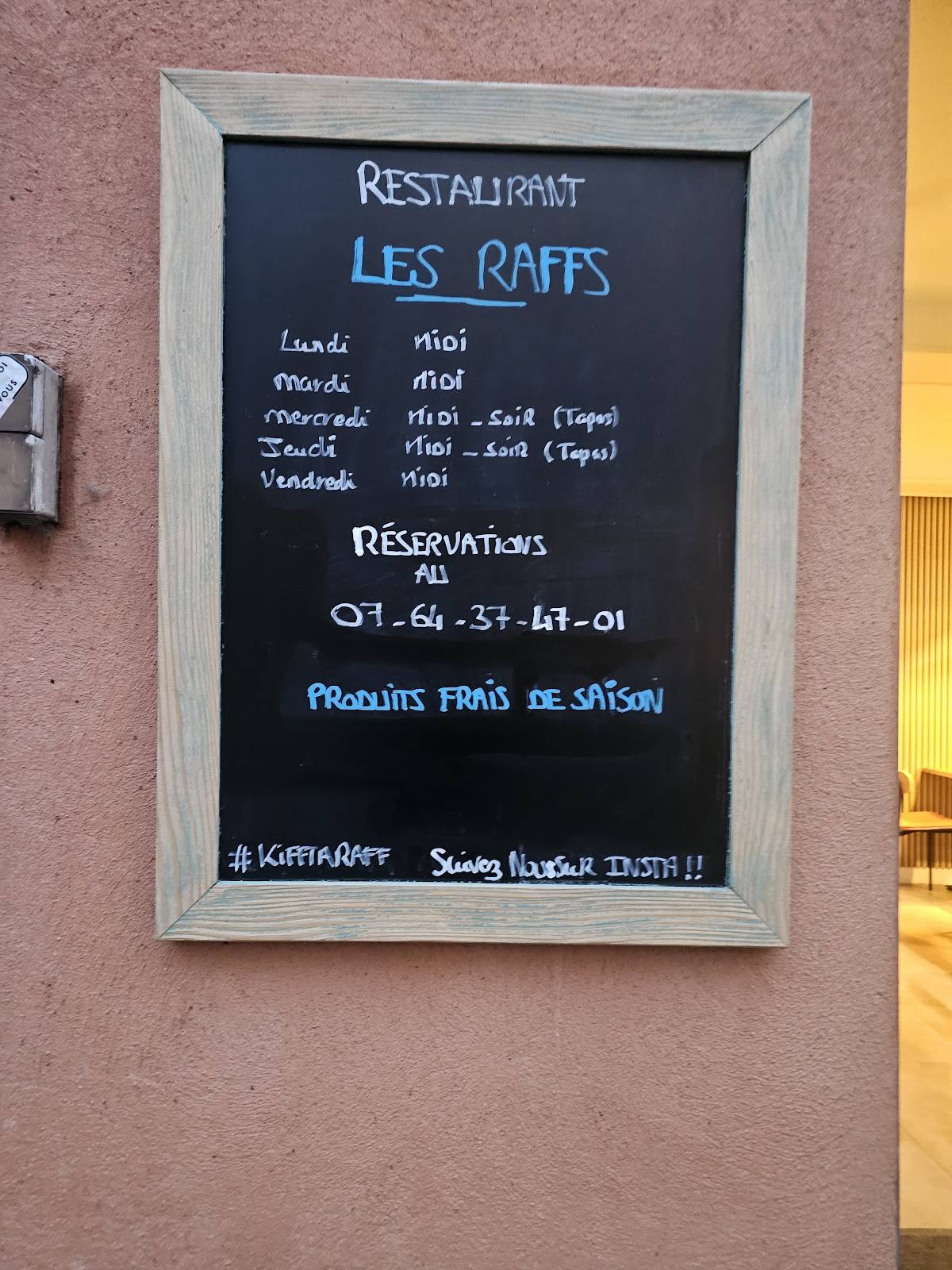 Les Raffs меню