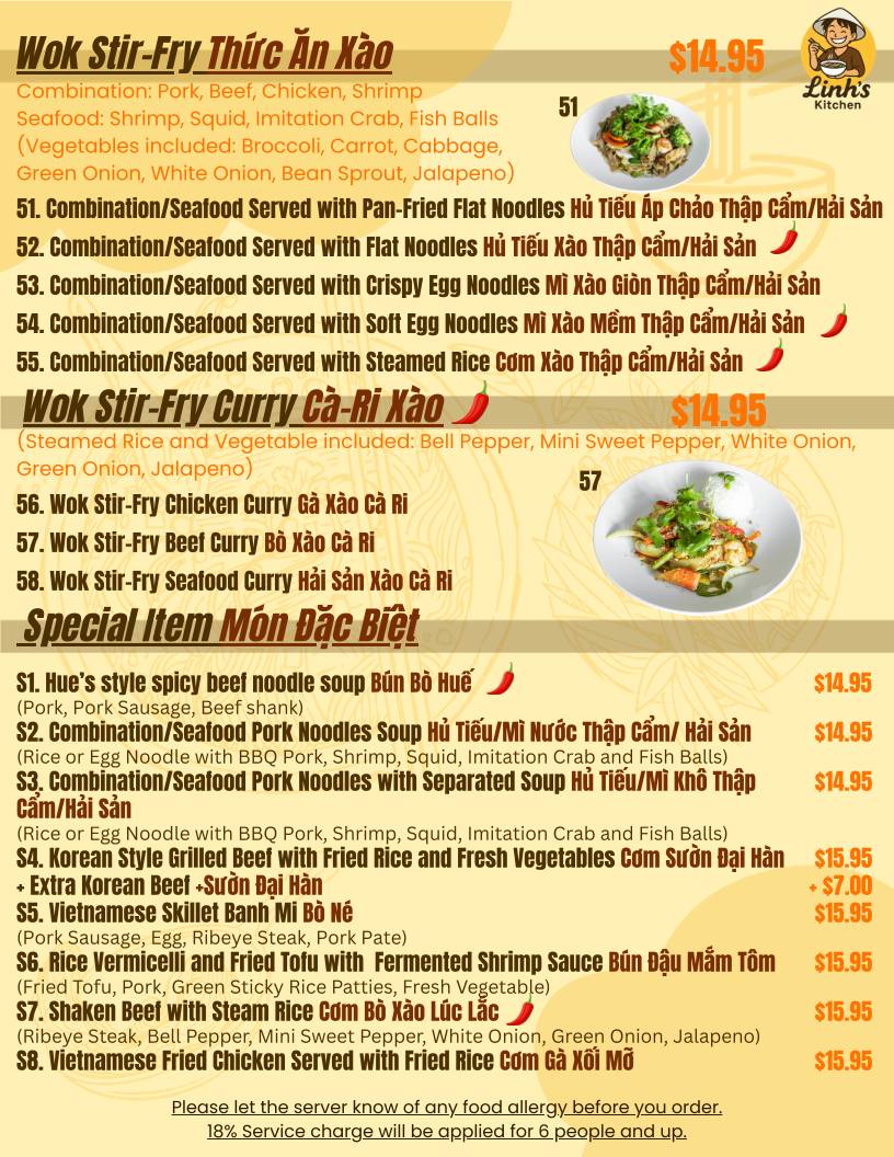 Linh’s Kitchen меню