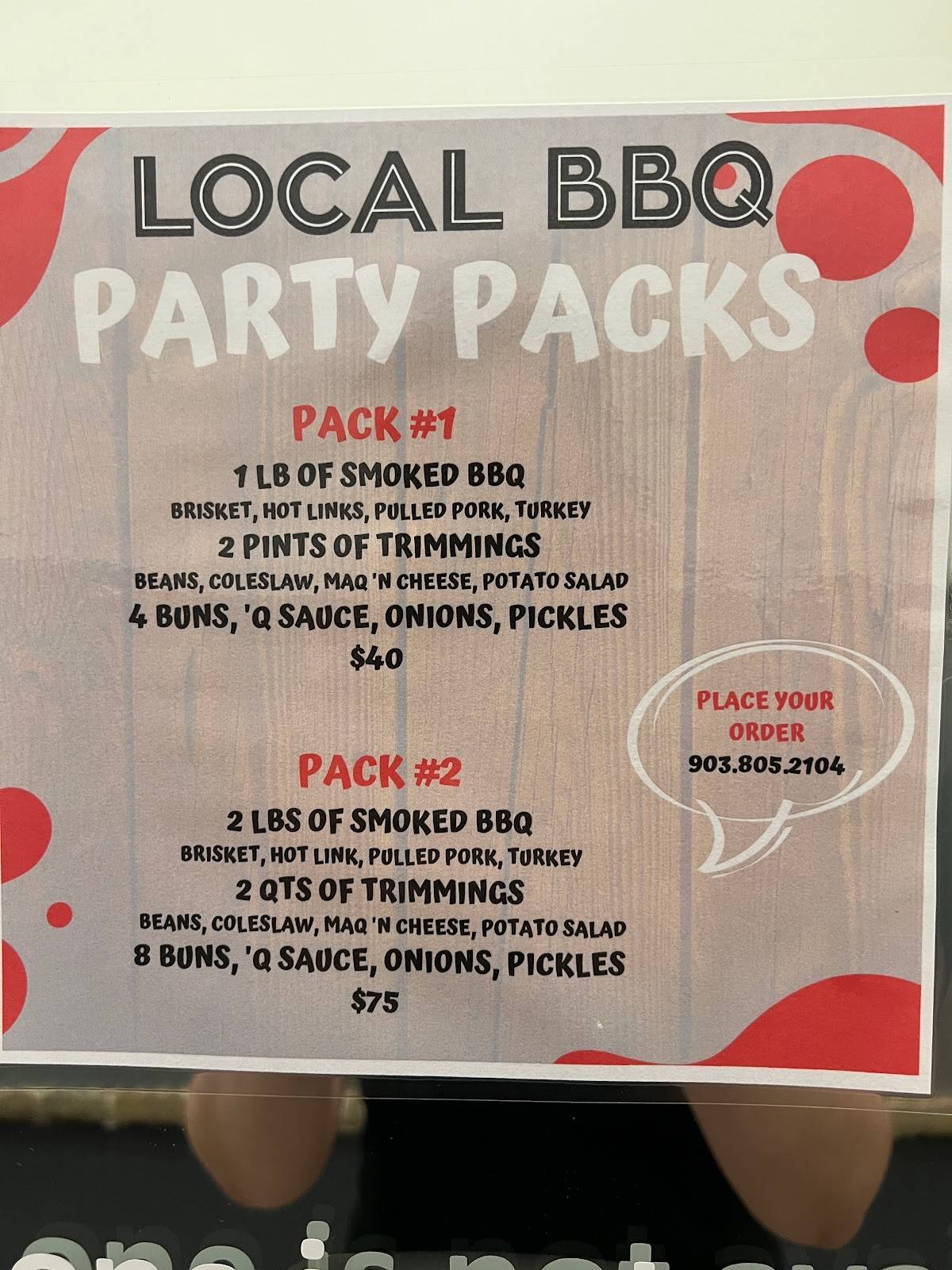 Local BBQ меню