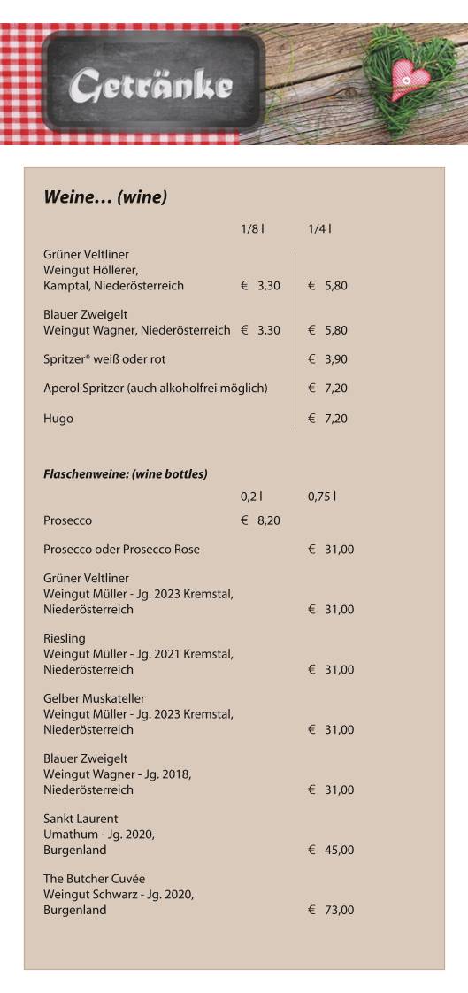 Haus Loderbichl меню