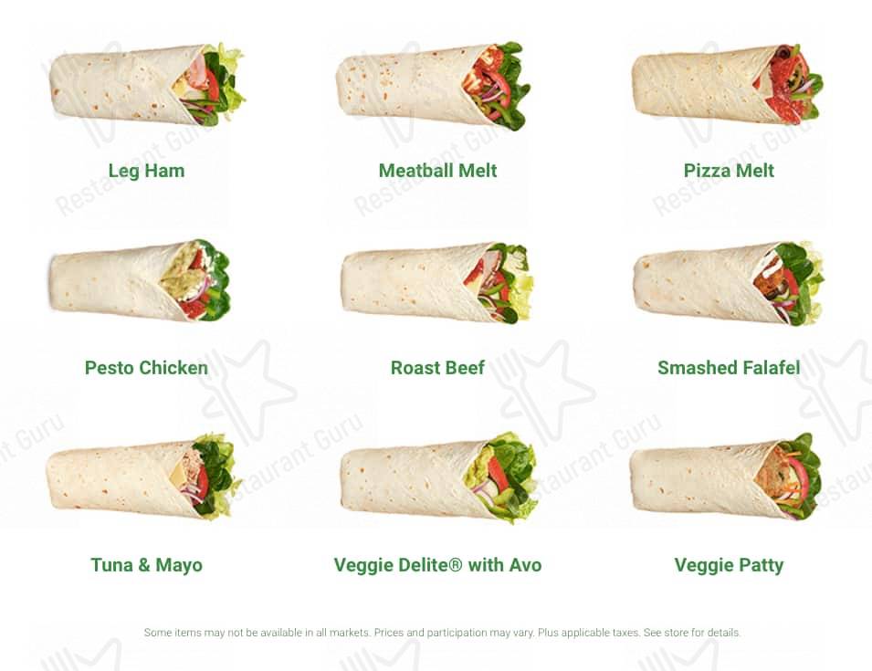 Subway меню