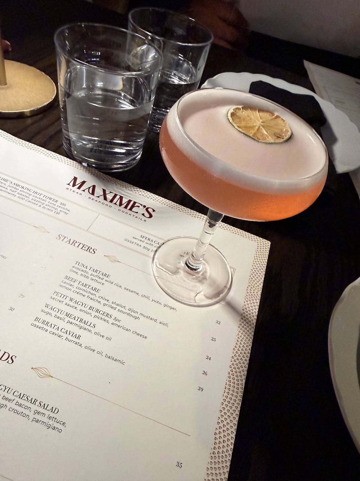 Maxime's Steakhouse Toronto меню