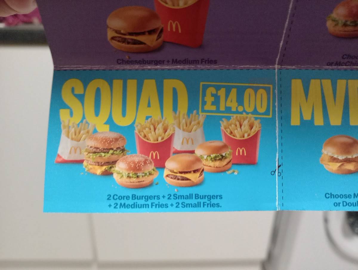 McDonald's меню