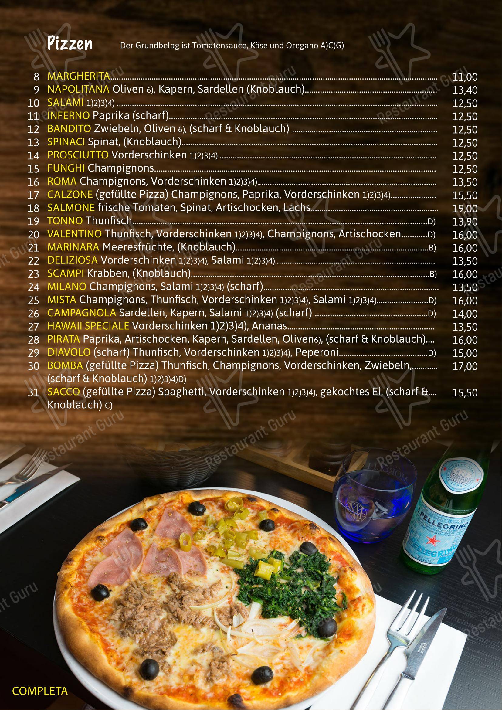 Меню ресторана Mediterran