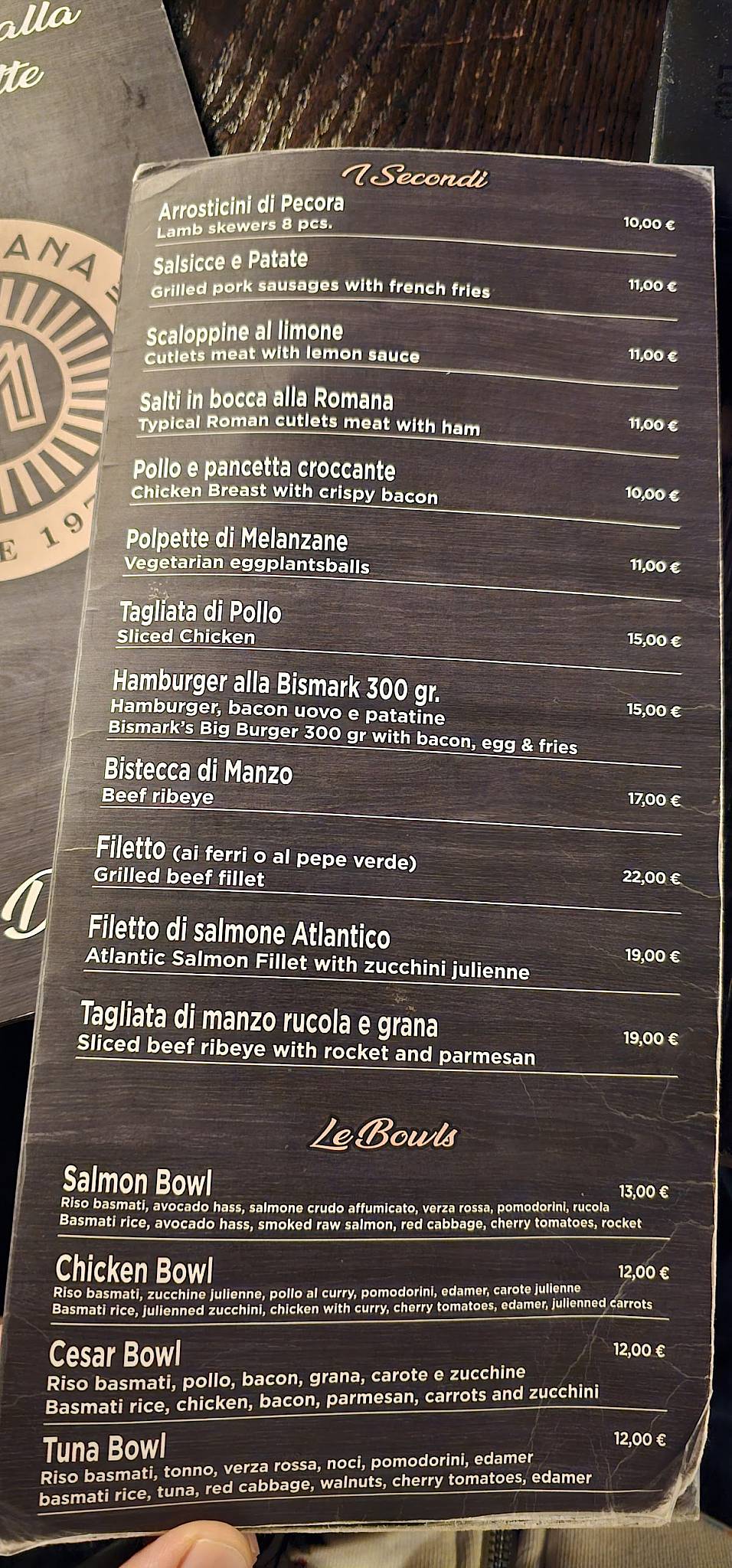 Merulana Pub & Bistrot меню