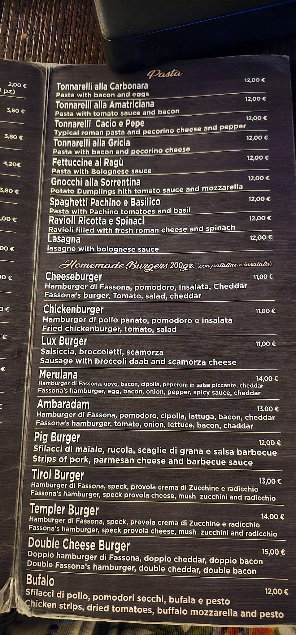 Merulana Pub & Bistrot меню