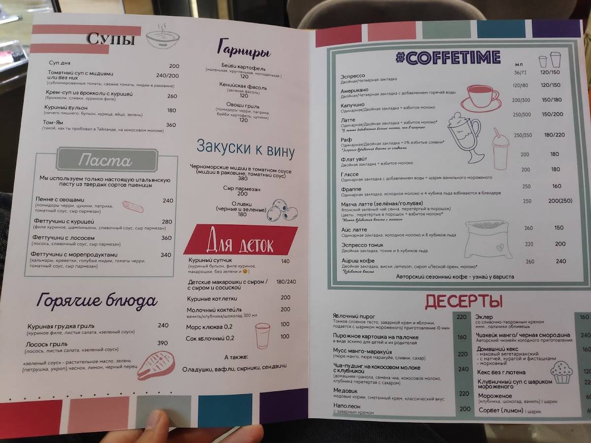 Место встречи меню
