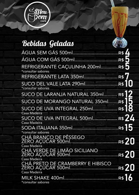 Meu Dom Café Rio Grande меню