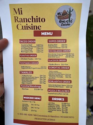 Mi Ranchito Cuisine меню