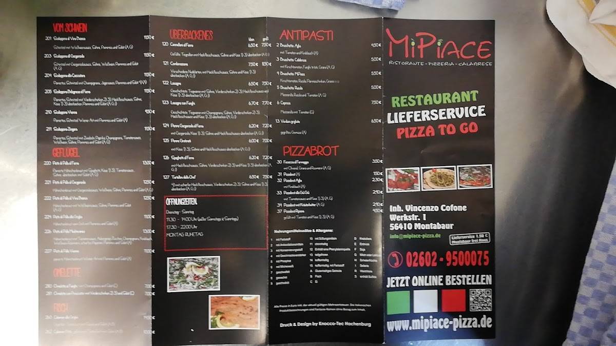 MiPiace меню