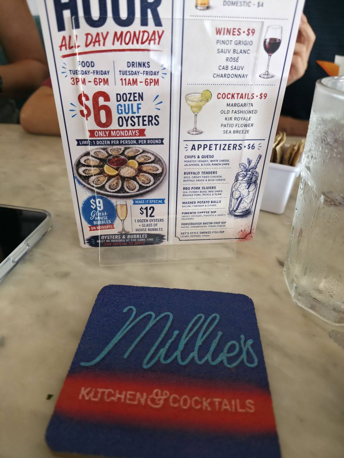 Millie's меню