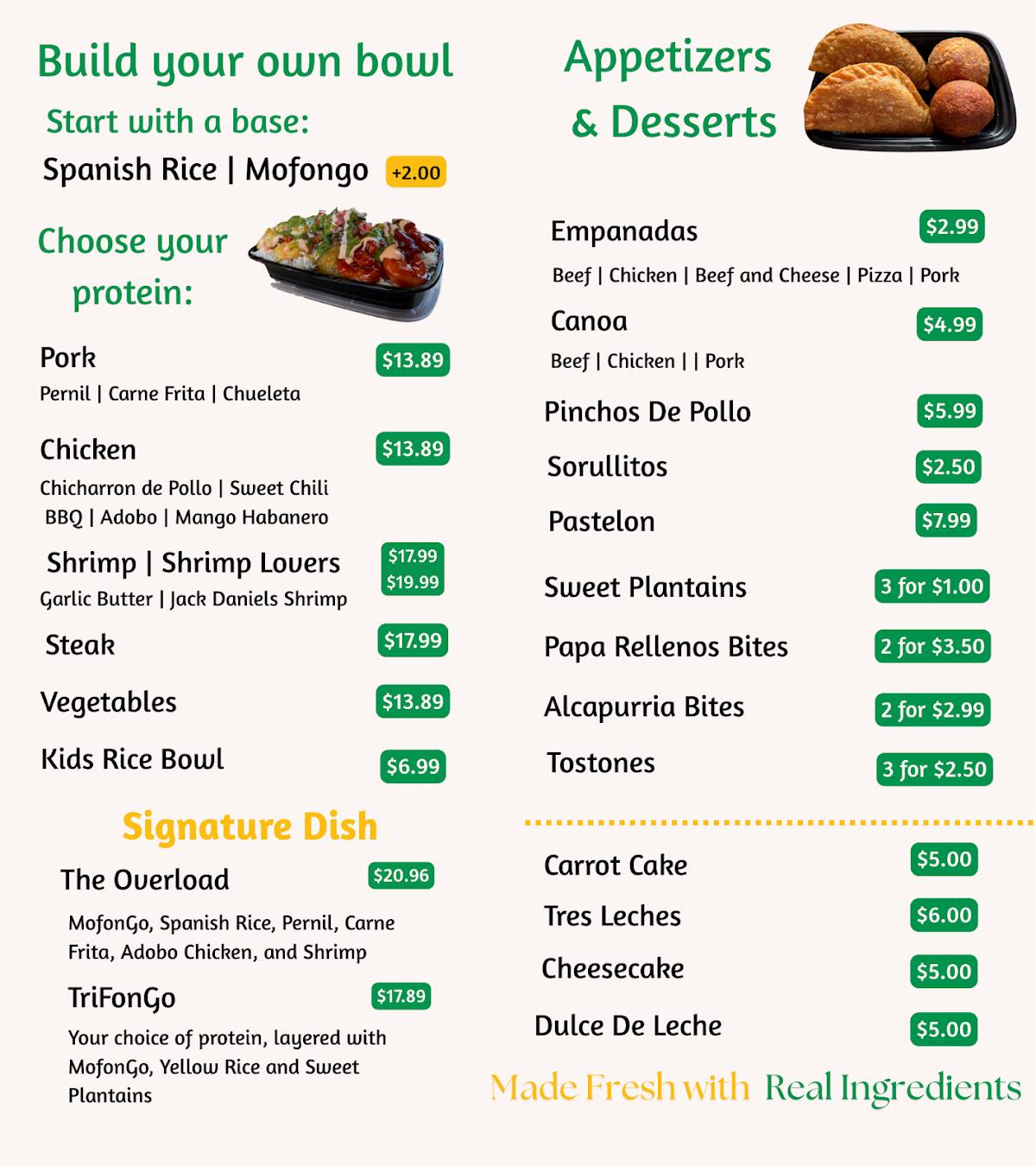 MofonGo Restaurant меню