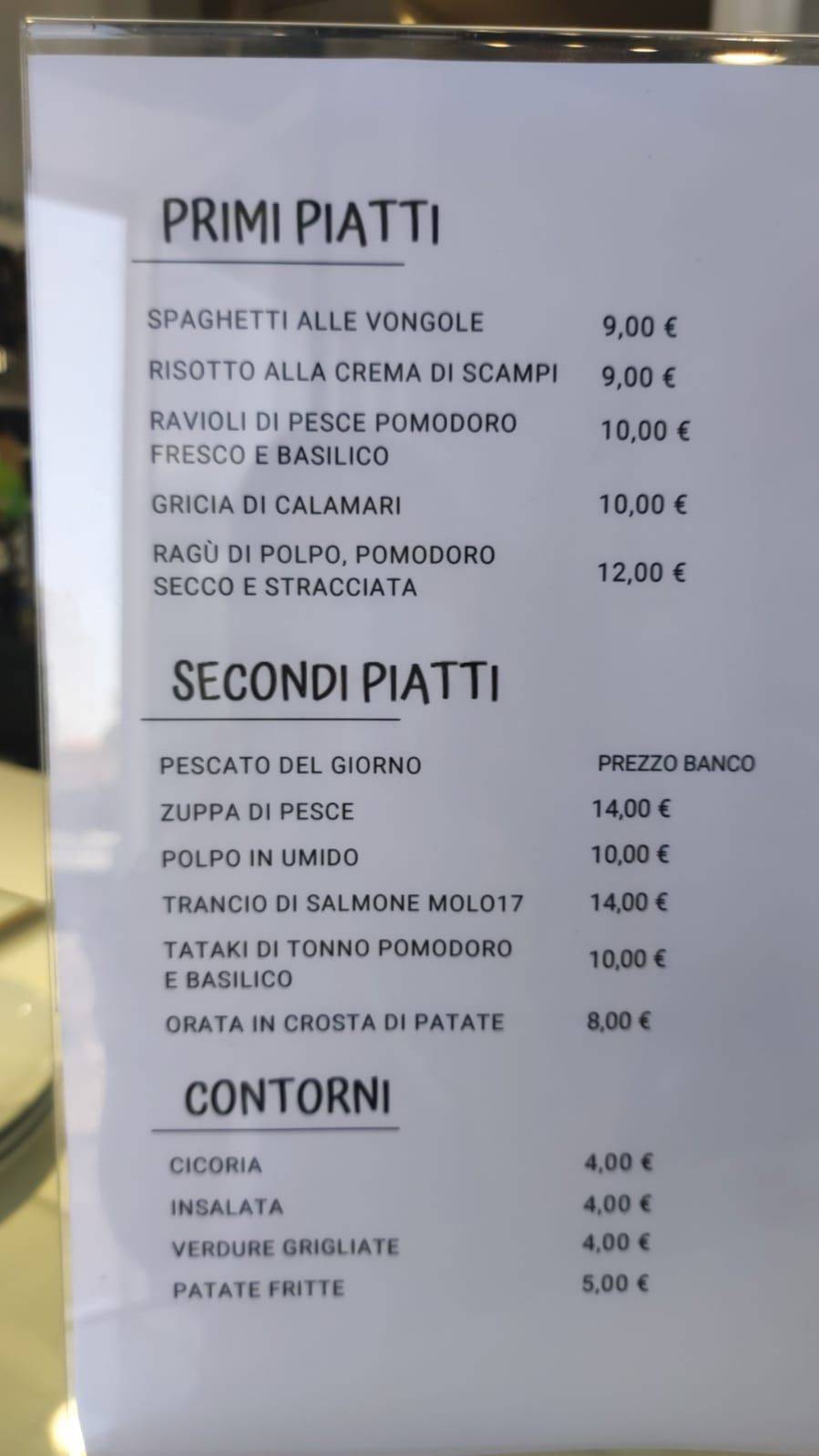 Molo17 Ristorante меню