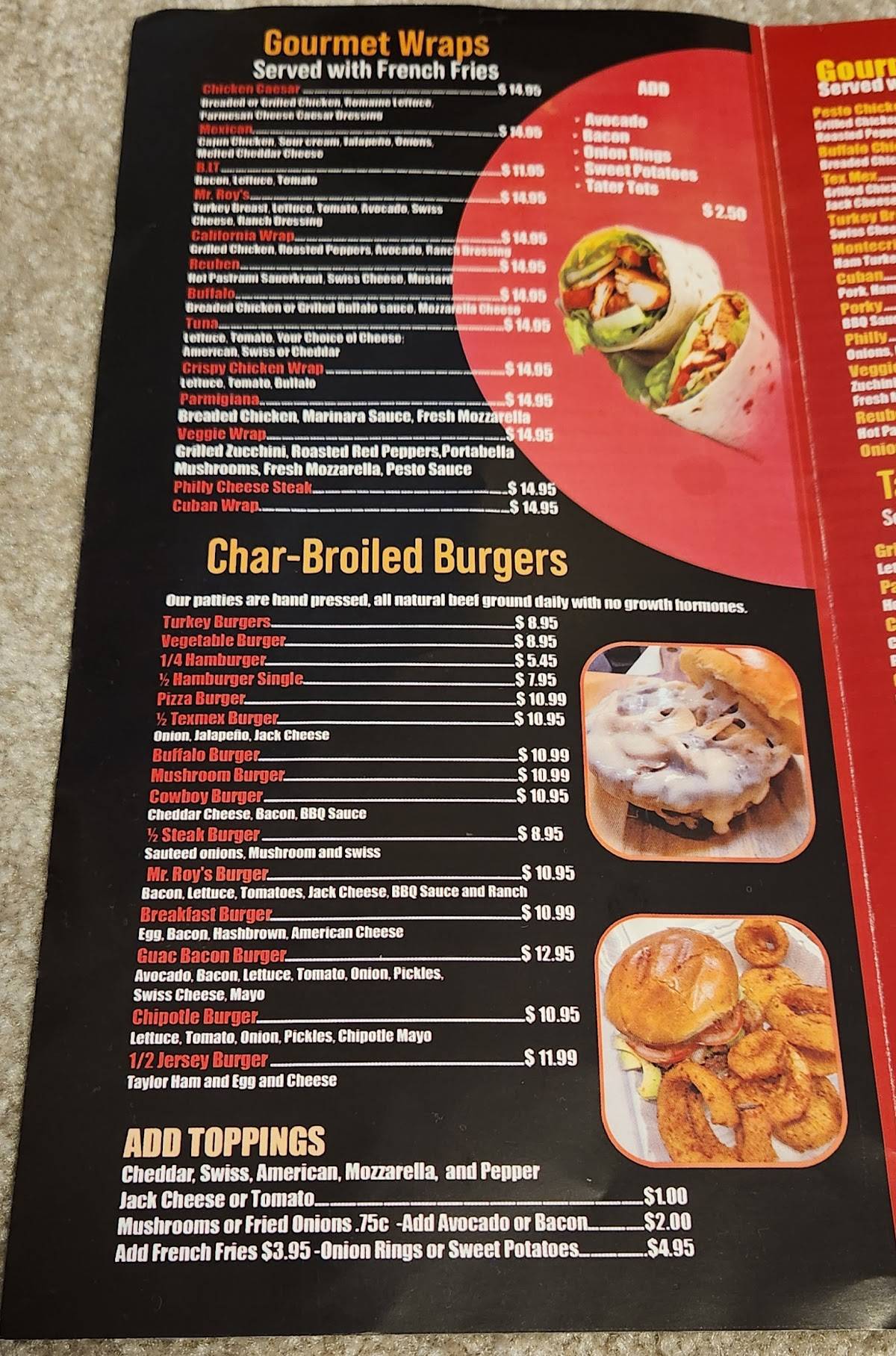 Mr.Roy's Grill меню