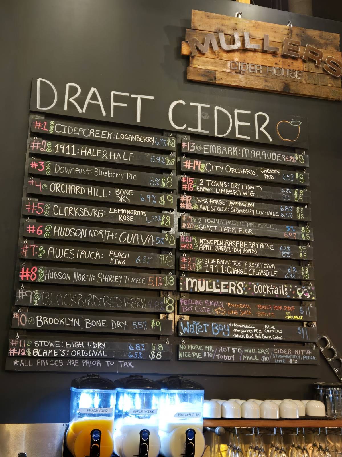 Mullers Cider House меню