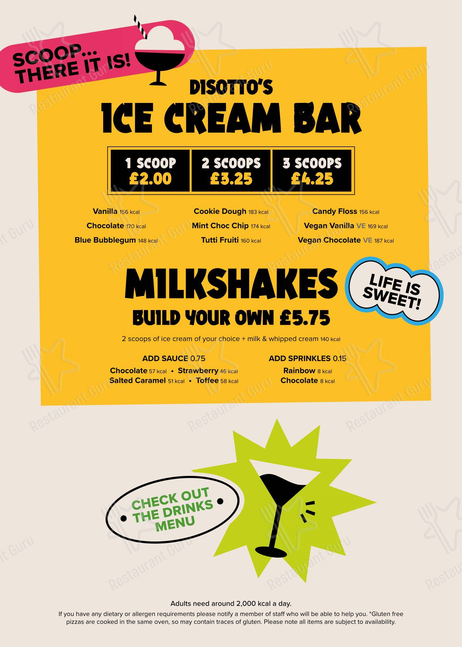Mulligans Guildford в Гилфорде - Меню