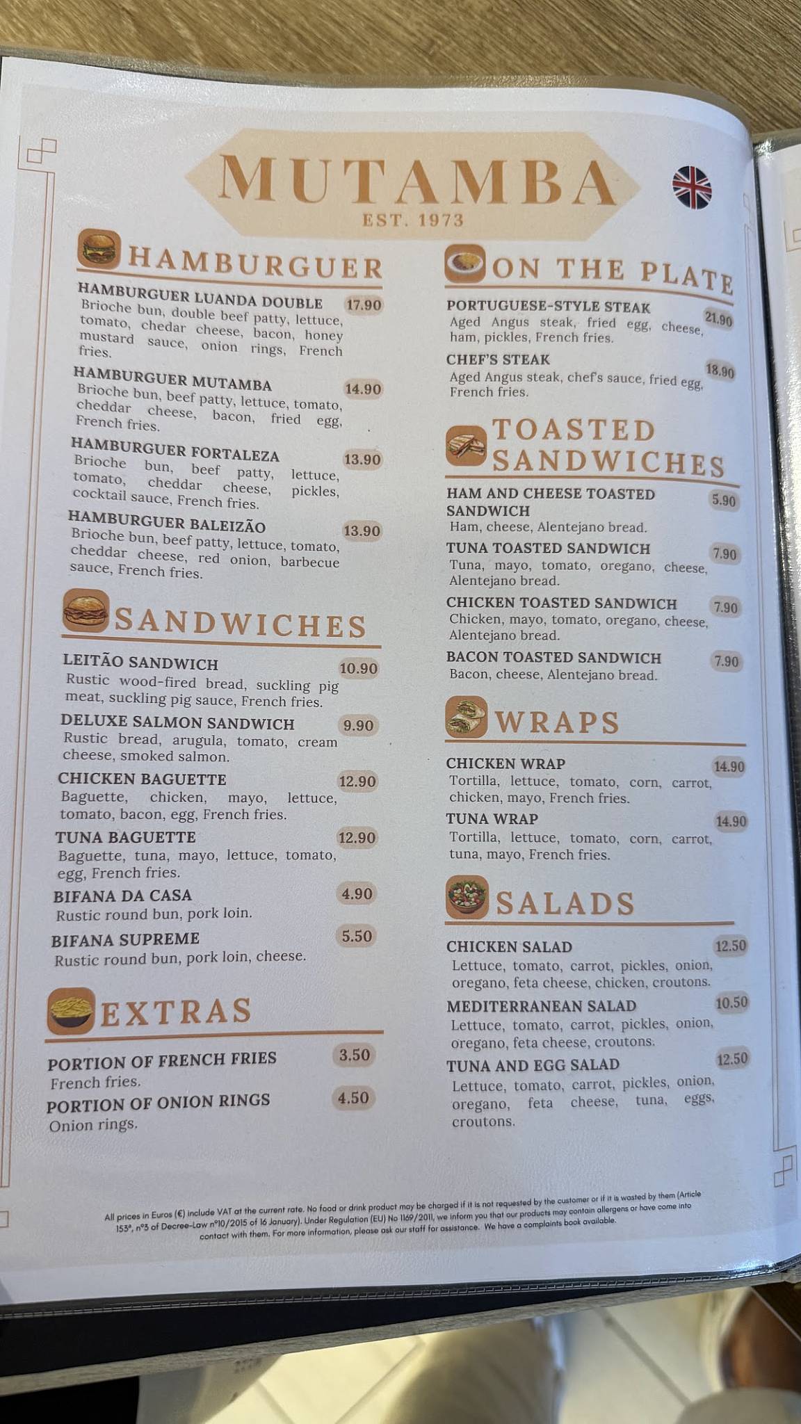 Mutamba Café меню