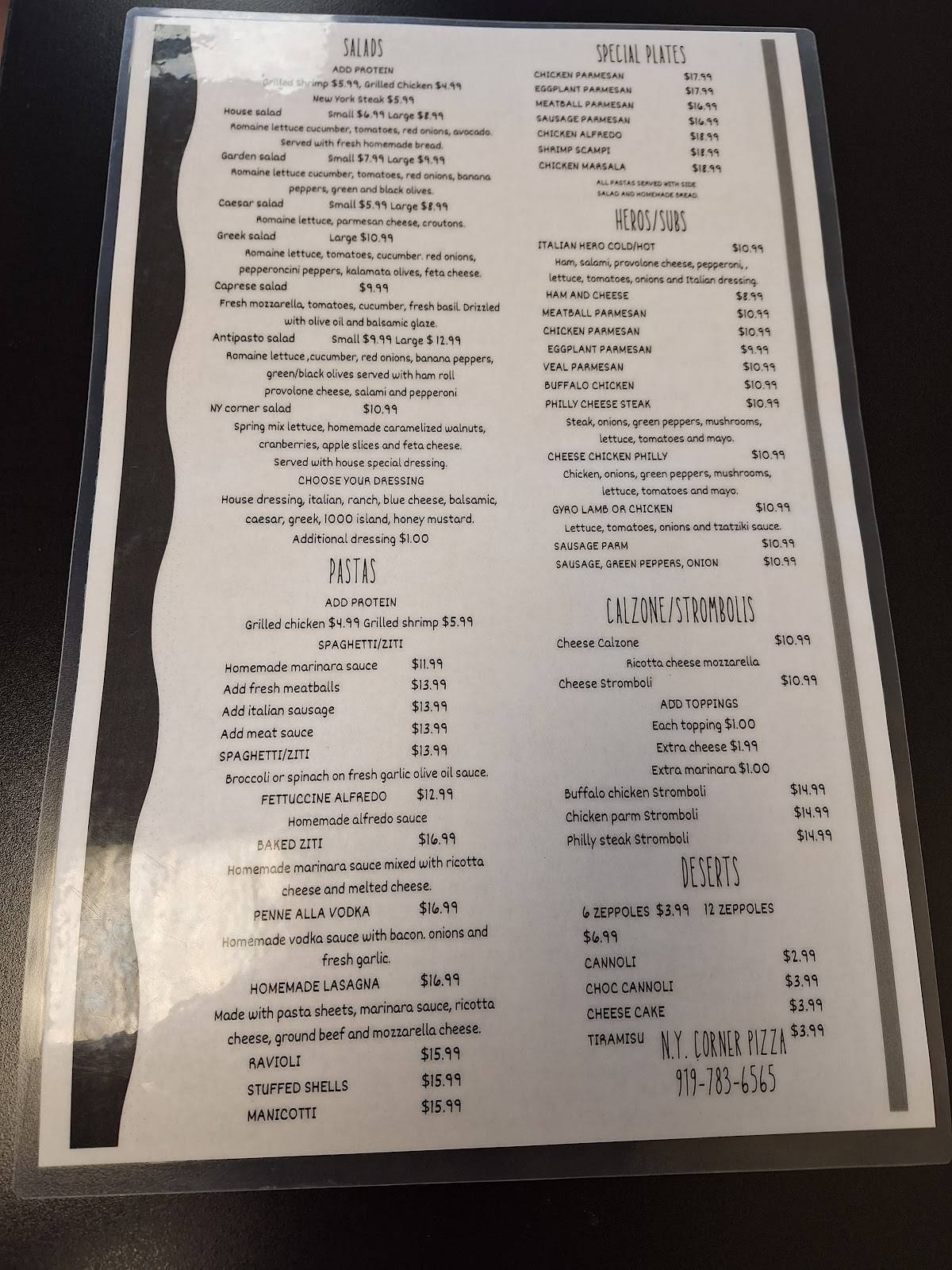 NY Corner Pizza меню