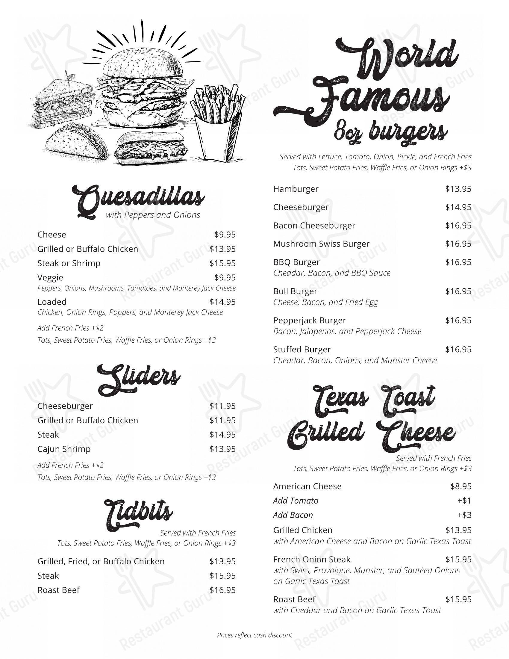 Меню паба и бара Newbridge Inn - Меню