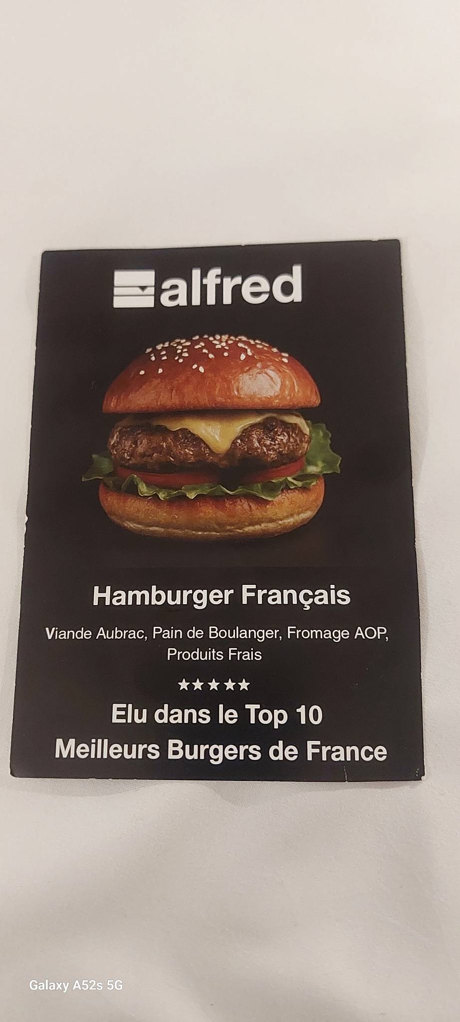 Alfred Burger меню