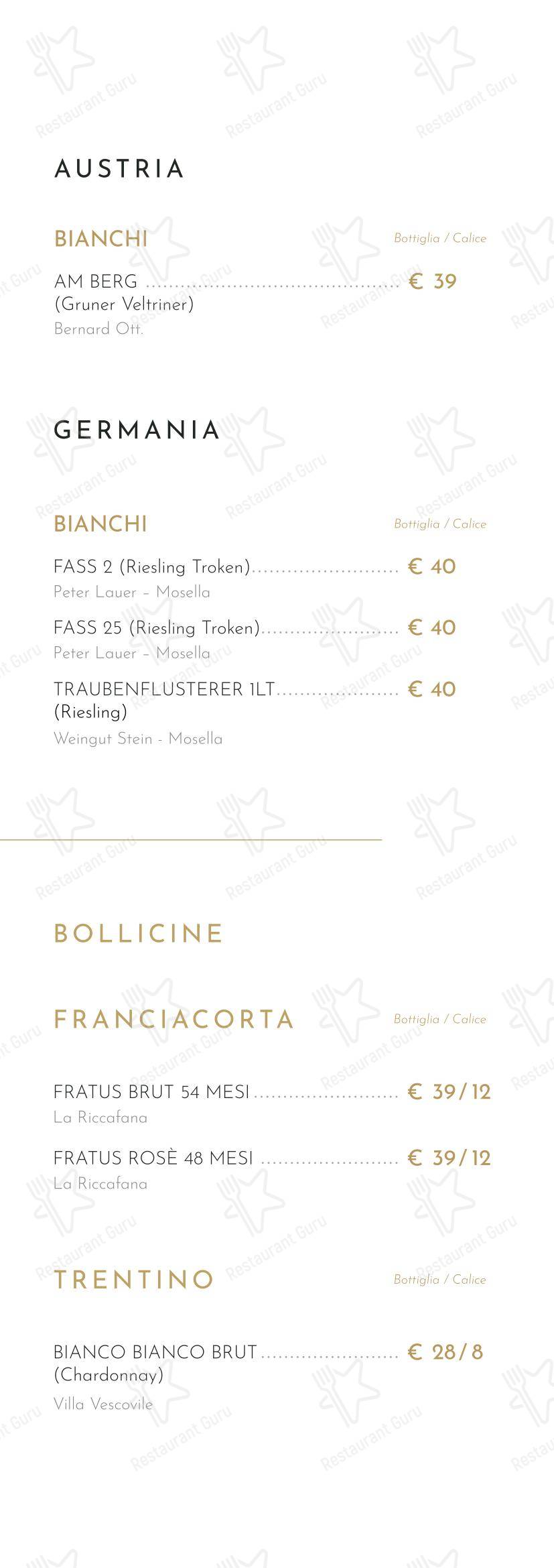 Notramè Bistrot в Риме - Меню напитков